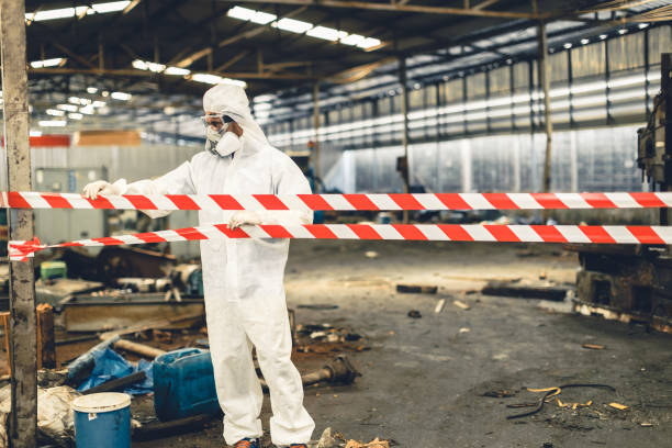 Professional Sewage Cleanup technician working in Woodsville, NH